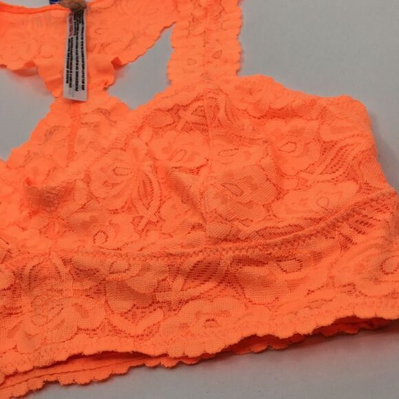 Intimately Free People Neon Orange Racer Back Lace Bralette Size XS NWT - Picture 4 of 14